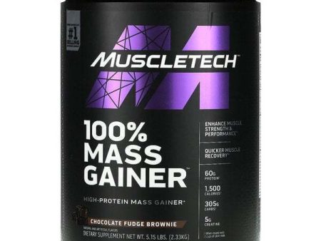 MuscleTech 100% Mass Gainer, Chocolate Fudge Brownie - 2330 grams Online Hot Sale