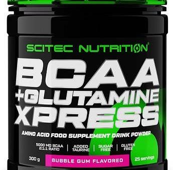 SciTec BCAA + Glutamine XPress, Bubble Gum - 300 grams For Sale