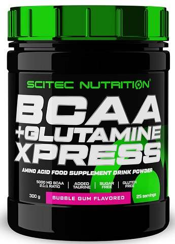 SciTec BCAA + Glutamine XPress, Bubble Gum - 300 grams For Sale