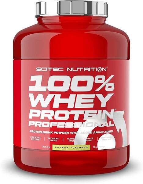 SciTec 100% Whey Protein Professional, Banana - 2350 grams on Sale