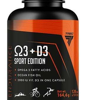 Trec Nutrition Endurance Omega 3 + D3 Sport Edition - 120 caps For Sale