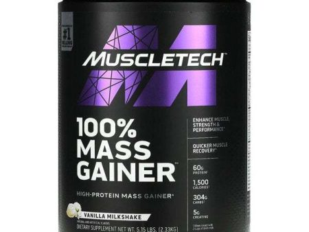 MuscleTech 100% Mass Gainer, Vanilla Milkshake - 2330 grams Hot on Sale