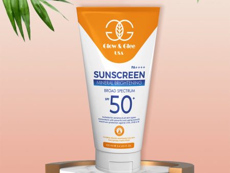 GLOW & GLEE SUNSCREEN MINERAL BIRGHTENING BROAD SPECTRUM SPF 50 Online now