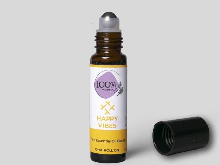 100% Wellness Co Happy Vibes Essential Oil Roll-on Blend on Sale